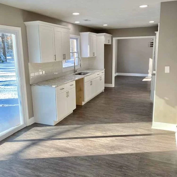 Finished kitchen remodel with new cabinets and countertops